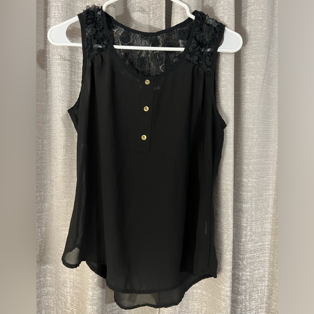 Gold Accent Button Tank